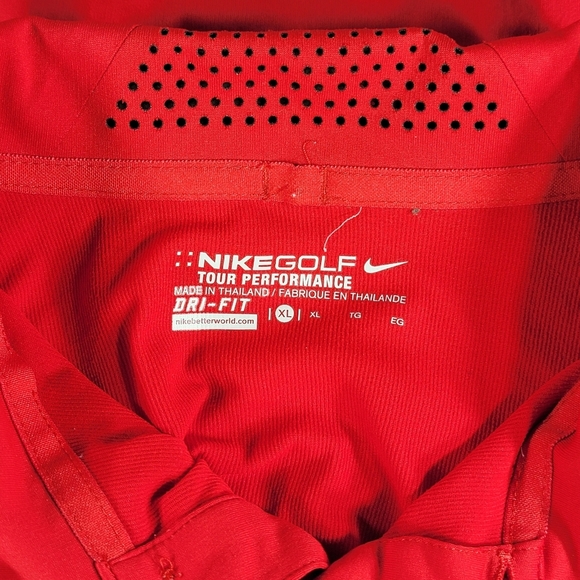Nike Golf Polo Shirt Mens XL Red Tour Performance Dri Fit - Picture 6 of 7